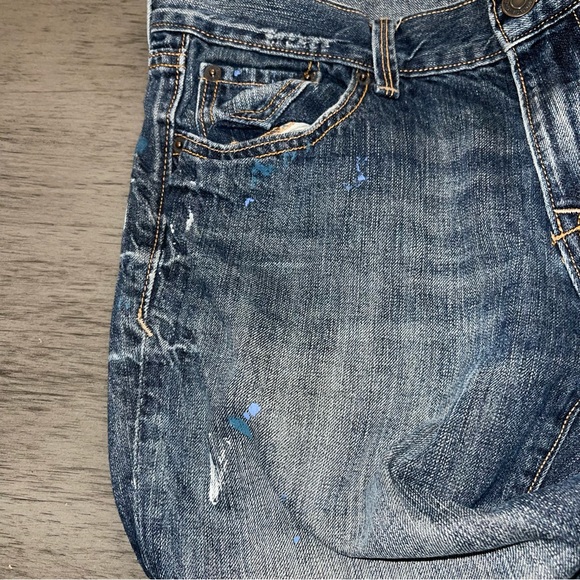 Old Navy Jeans Distressed Stonewash Stylish Paint Splatter Denim Size 8 - Picture 12 of 15